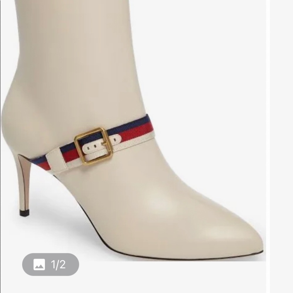 Gucci Women's Sylvie Buckle Booties - White